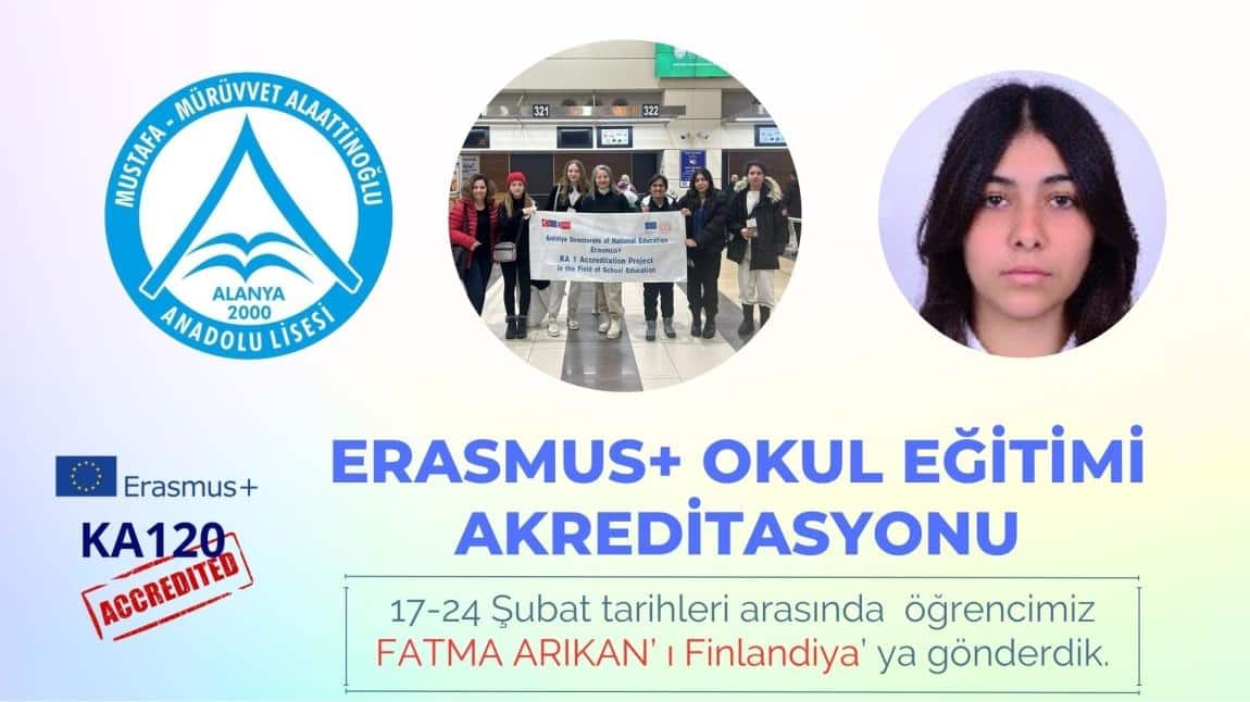 Ögrencimiz Fatma ARIKAN ERASMUS+ projesi kapsamında Finlandiya'da....